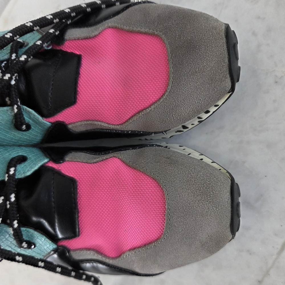 Steve Madden Women’s Cliff Sneakers Platform Animal Print Pink Turquoise Retro 8 - Picture 12 of 13
